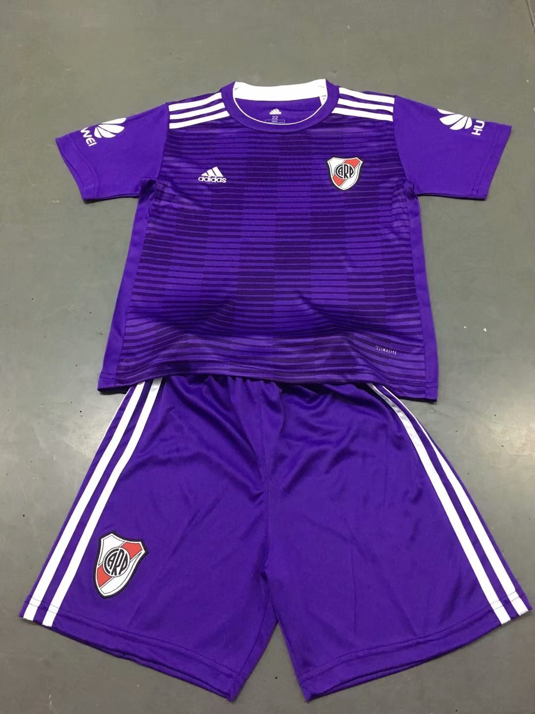 River Plate away purple kids soccer kits 18-19 season