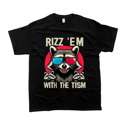 Rizz Em with the Tism Retro Vintage Style Raccoon Meme Tshirt Hoodie, Sweatshirt | WearSparks.com