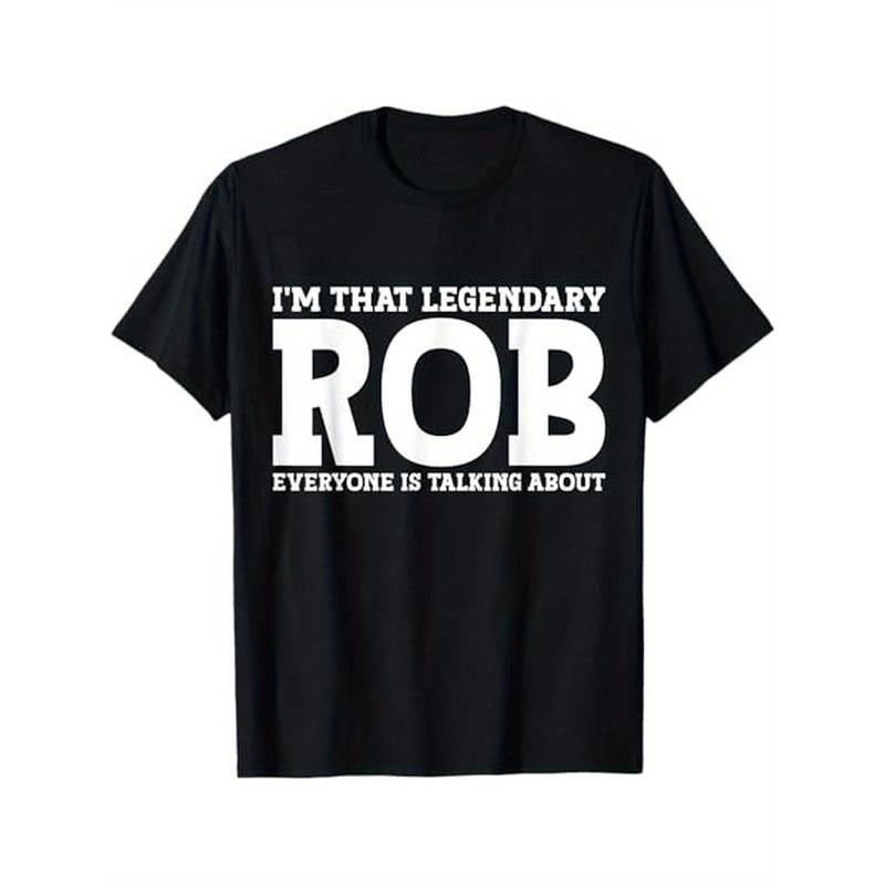 Rob Personal Name First Name Funny Rob T-Shirt, 100% Cotton, Gift for Men Women Dad Mom Friends, S-XXXL, Black made in...