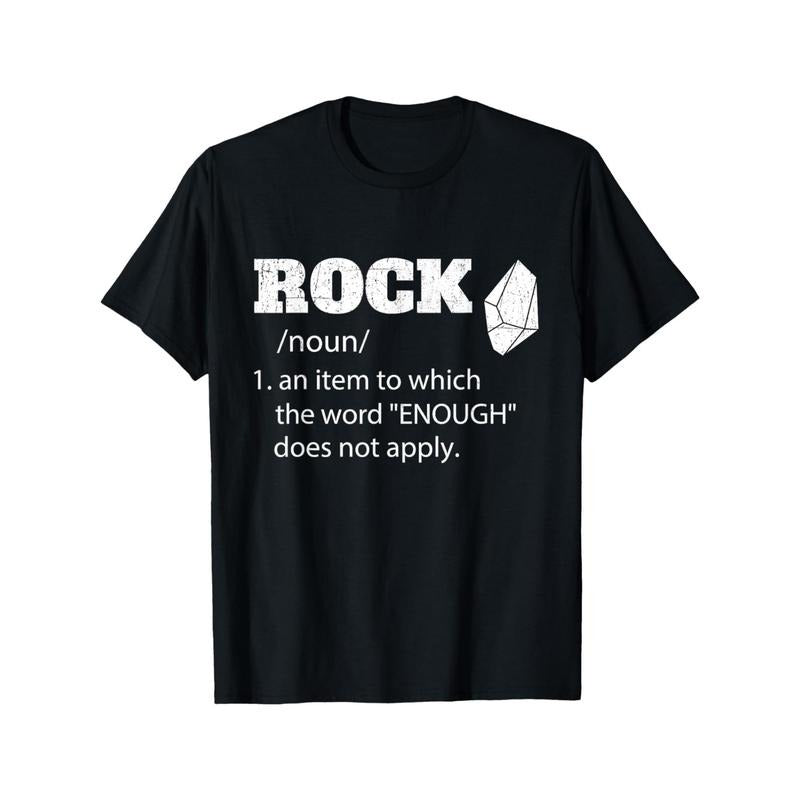 Rock Definition Geology Geode Hunter T-Shirt - 100% Cotton Crew Neck Short Sleeve Knit Fabric with Geometric Pattern -...