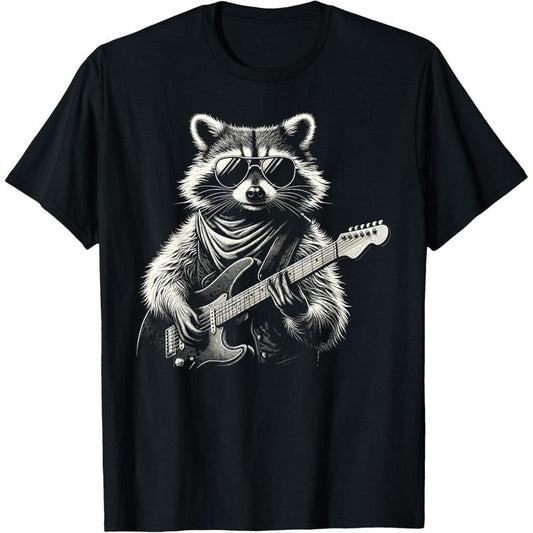 Rock On Raccoon Rock and Roll Vintage Guitarist Men Women T-Shirt made in us Hoodie, Sweatshirt | WearSparks.com