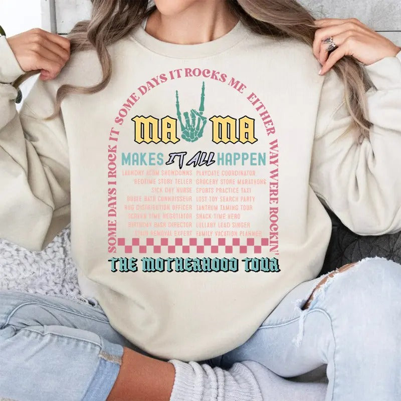 Rocking Motherhood Sweatshirt, Some Days I Rock It Some Days It Rocks Me Sweatshirt, mama lighting bold Shirt Hoodie