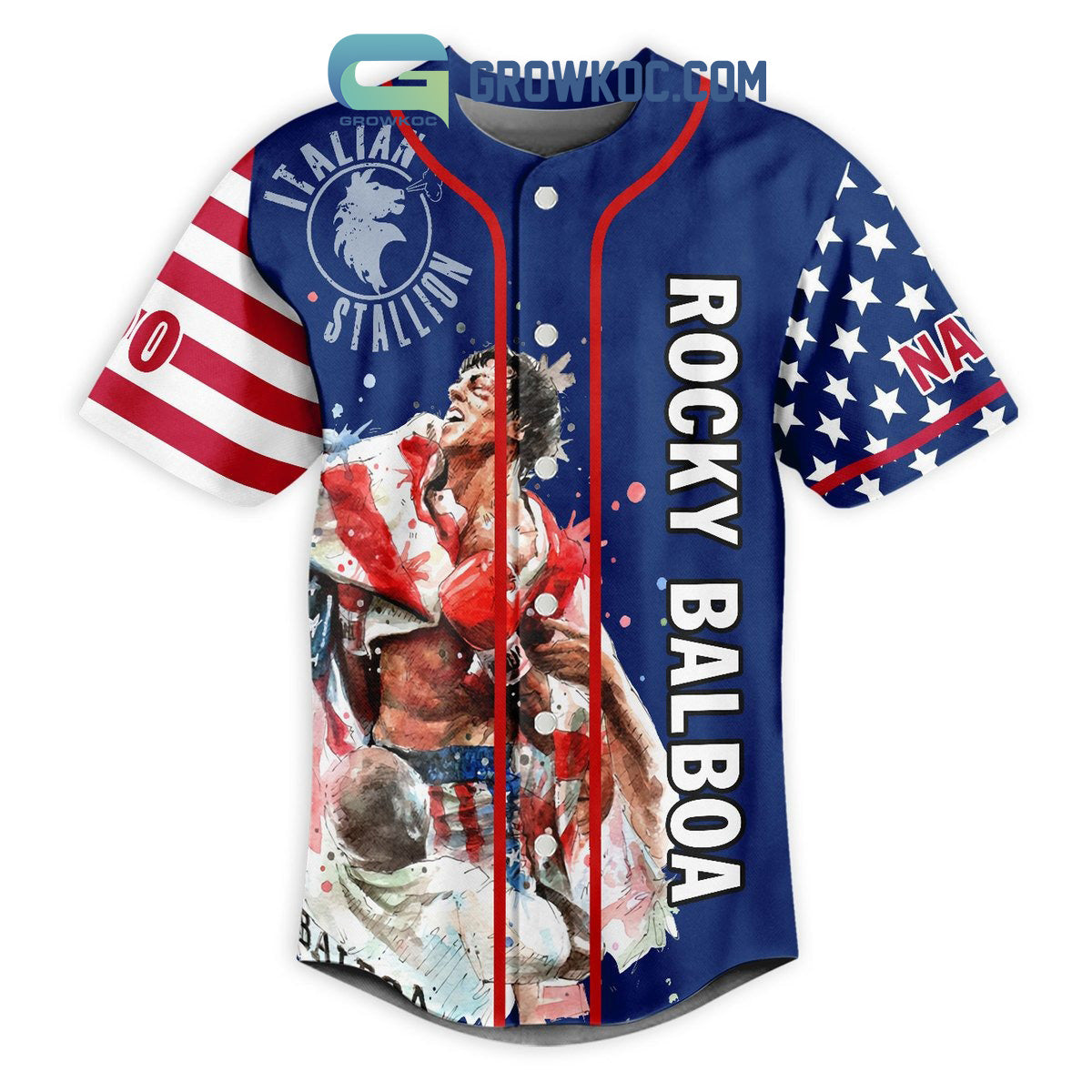 Rocky Balboa Go The Distance Personalized Baseball Jersey