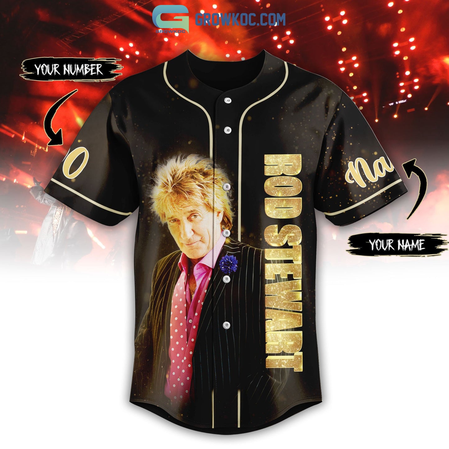 Rod Stewart Live Tour 2023 Personalized Baseball Jersey