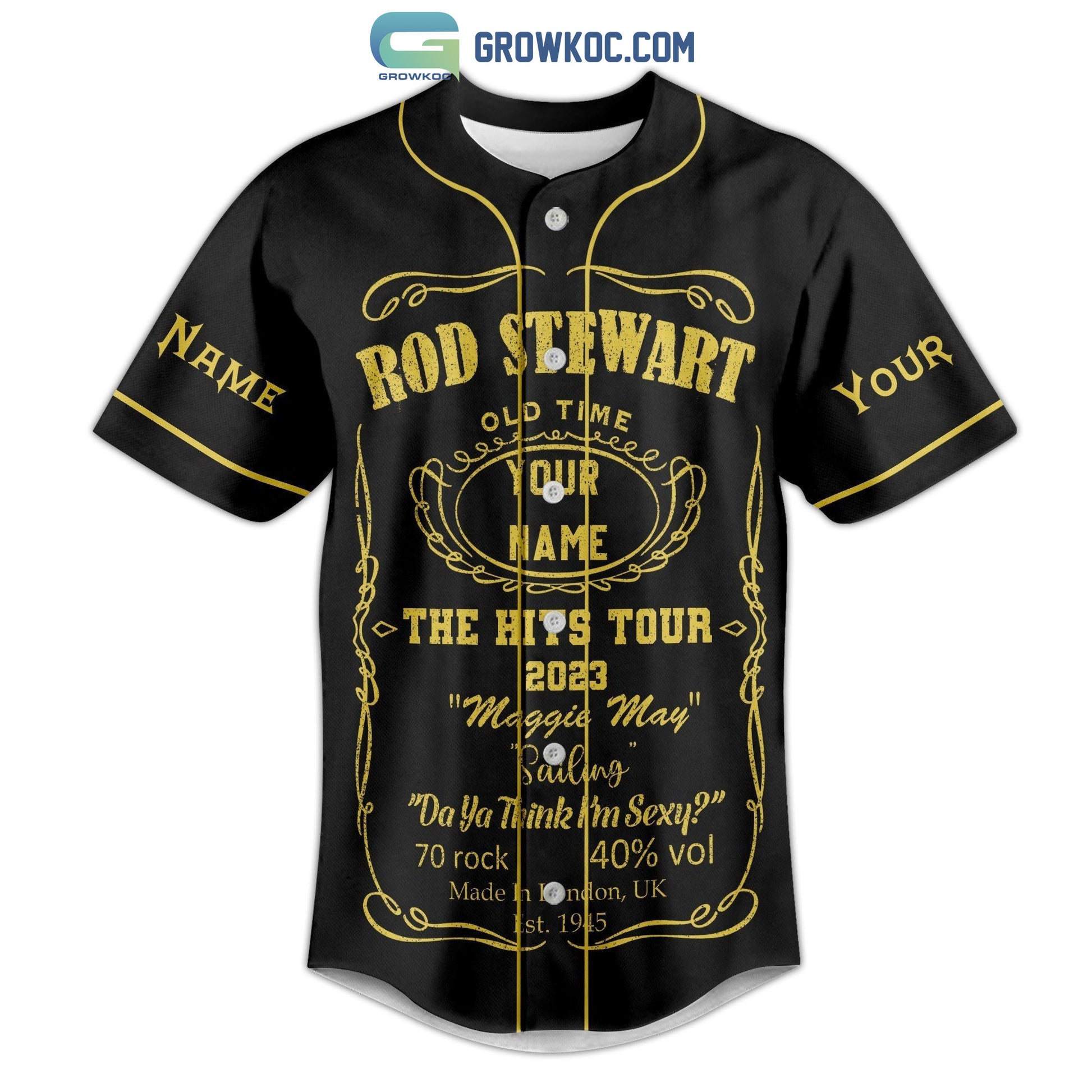 Rod Stewart The Hits Tour 2023 Personalized Baseball Jersey