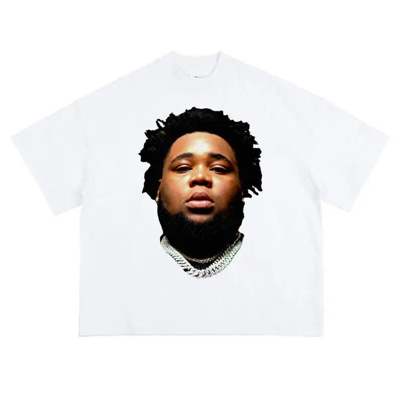 Rod Wave Big Face Rapper Face Graphic Tee Classic Cotton Top Hoodie, Sweatshirt | WearSparks.com