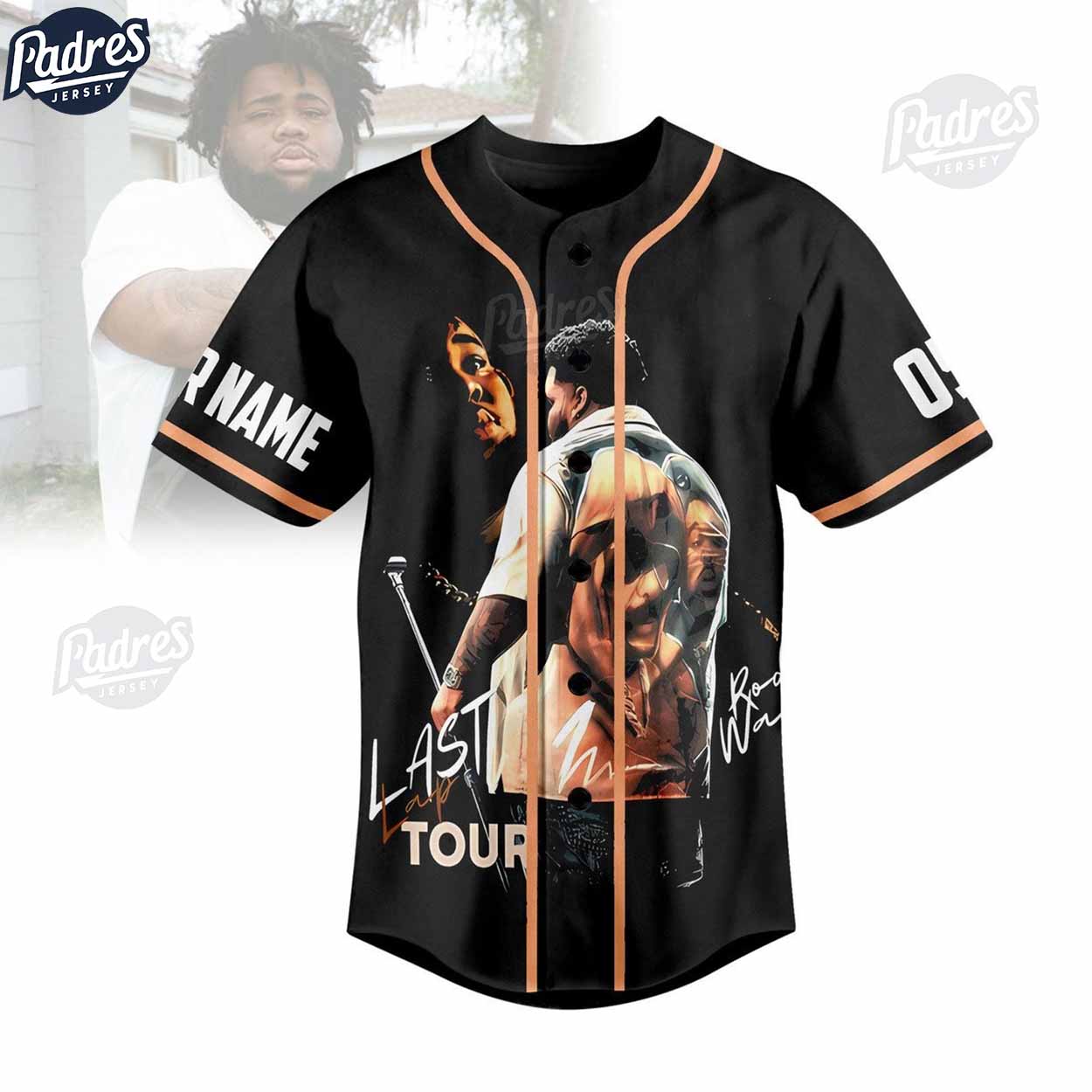 Rod Wave - Last Lap Tour Baseball Jersey Outfit - Custom Name - Padres Jersey Oasis: Elevate Your Baseball... (Image 2)