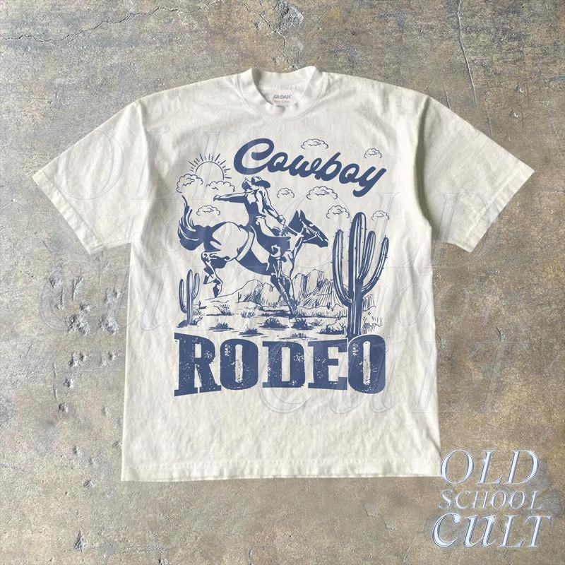 Rodeo 90s Graphic Cowboy T-Shirt, Retro Western 2000s Graphic Shirt, Vintage Cowboy Shirt, Rodeo Adult Unisex Shirt, Wild...