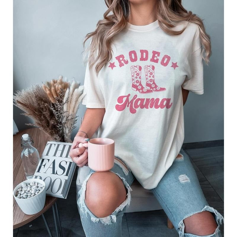 Rodeo Mama Shirt Western Mama Shirt Rodeo Shirts for Women Pink Rodeo Shirt Rodeo Daddy Tee Matching Birthday Shirts...