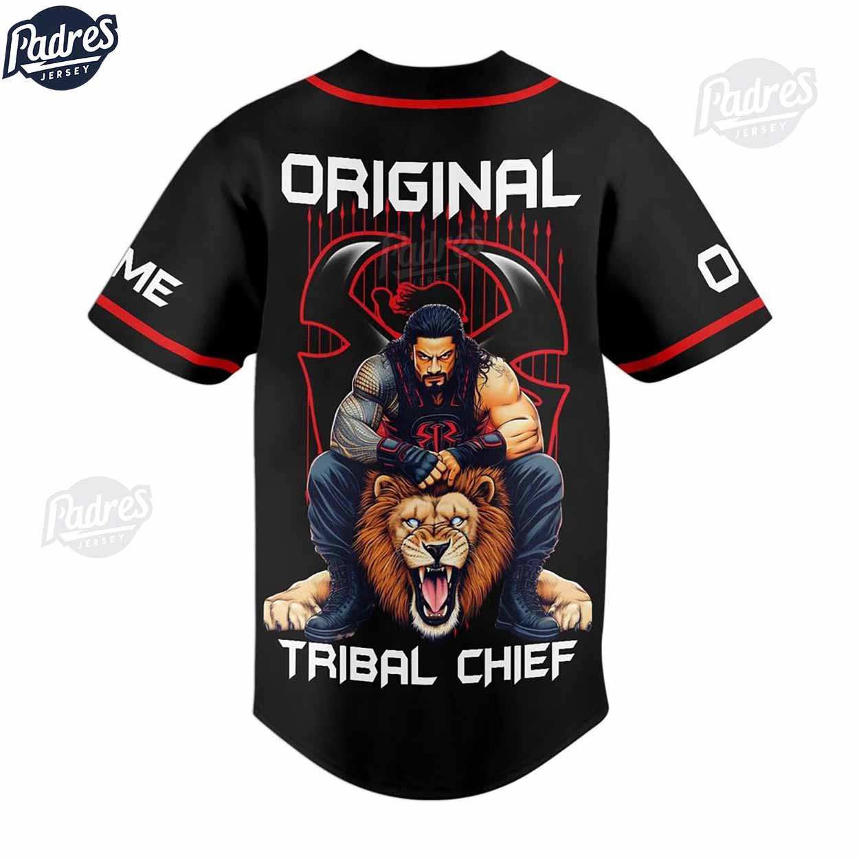 Roman Reigns OTC Original Tribal Chief Custom Baseball Jersey - Padres Jersey Oasis: Elevate Your Baseball... (Image 2)
