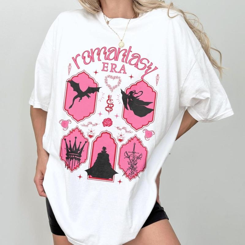 Romantasy Era Shirt, Fantasy Romance Book Lover Gift, Bookish Bookworm Reading, Booktok Bookstagram Book Club Dark...