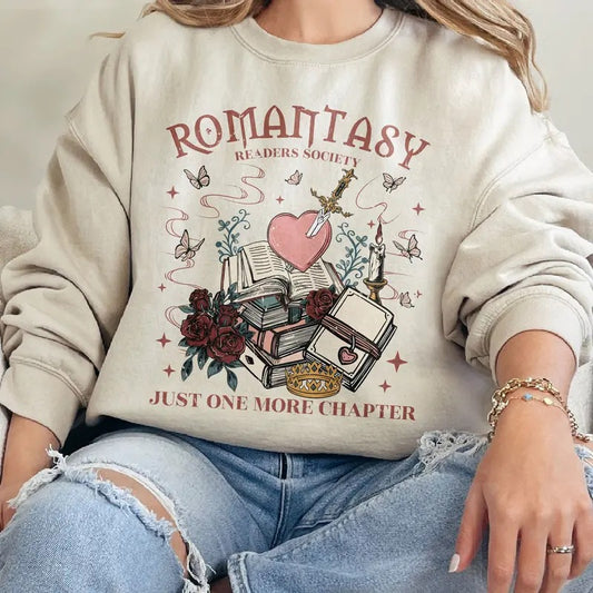 Romantasy Readers Society Sweatshirt, Book Lover Club Hoodie, Romantasy Reader Gift, Fantasy Romance Book Shirt, Dark...