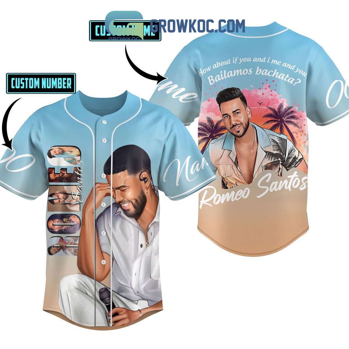 Romeo Santos Bailamos Bachata Fan Personalized Baseball Jersey