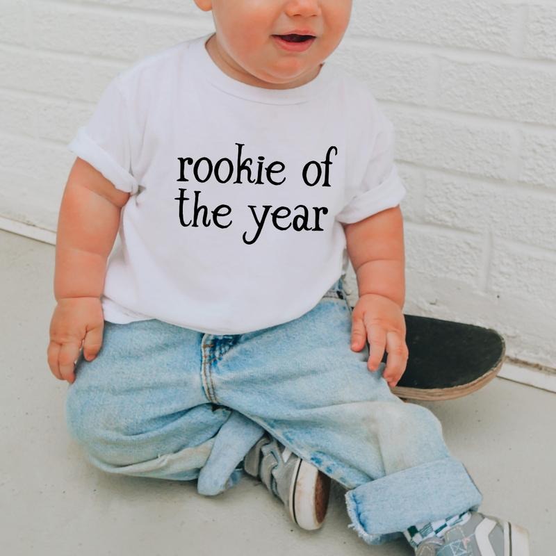 Rookie Of The Year, Toddler T-Shirts & Baby Bodysuits, Graphic Infant Clothes, Cute Baby Shower Gift, Trendy Kids...
