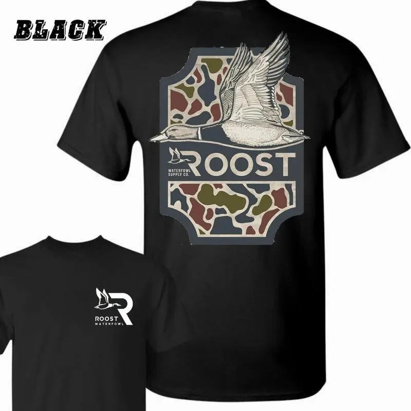 Roost Waterfowl Duck Hunting T-Shirt - Camo Graphic Casual Hoodie, Sweatshirt | WearSparks.com