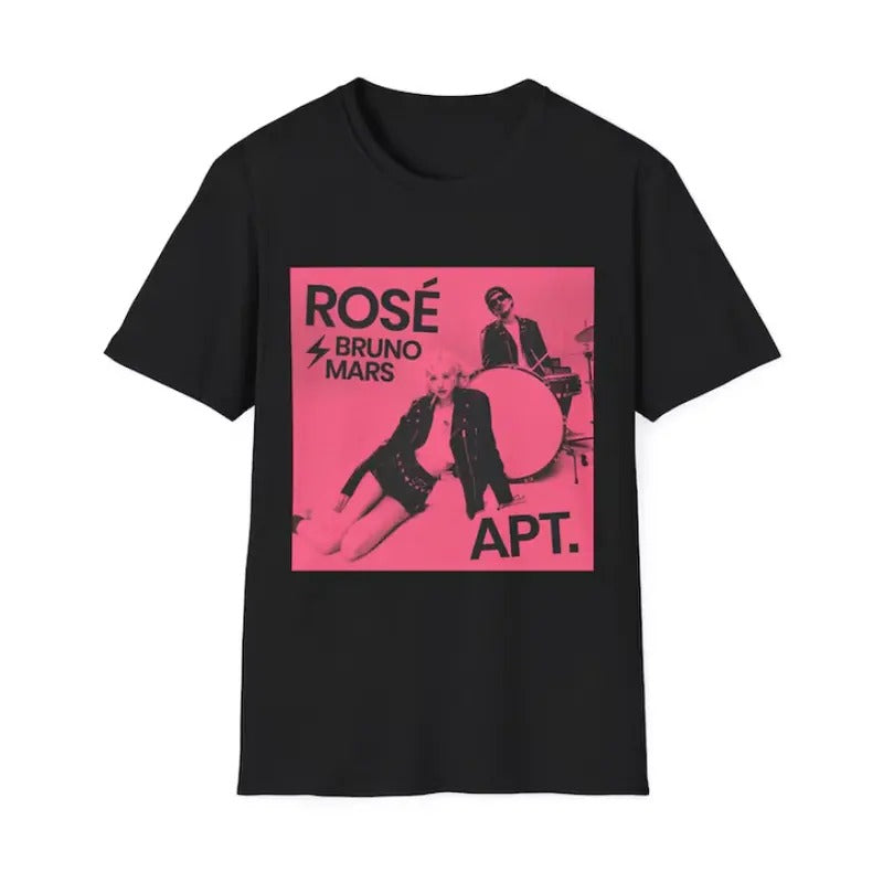 Rosee Mars Black Shirt - Pink Rose Tee for Men - Cotton Hoodie, Sweatshirt | WearSparks.com
