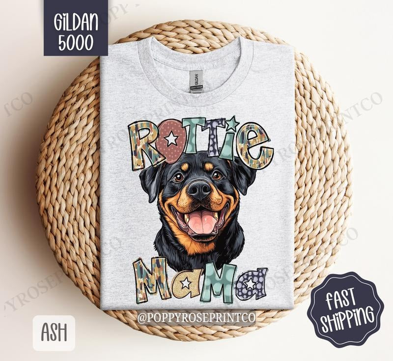 Rottweiler Mama Shirt Gildan, Rottie Dog Mom Women's Tee, Cute Dog Mama Women's Tshirt Plus Sizes Hoodie, Sweatshirt