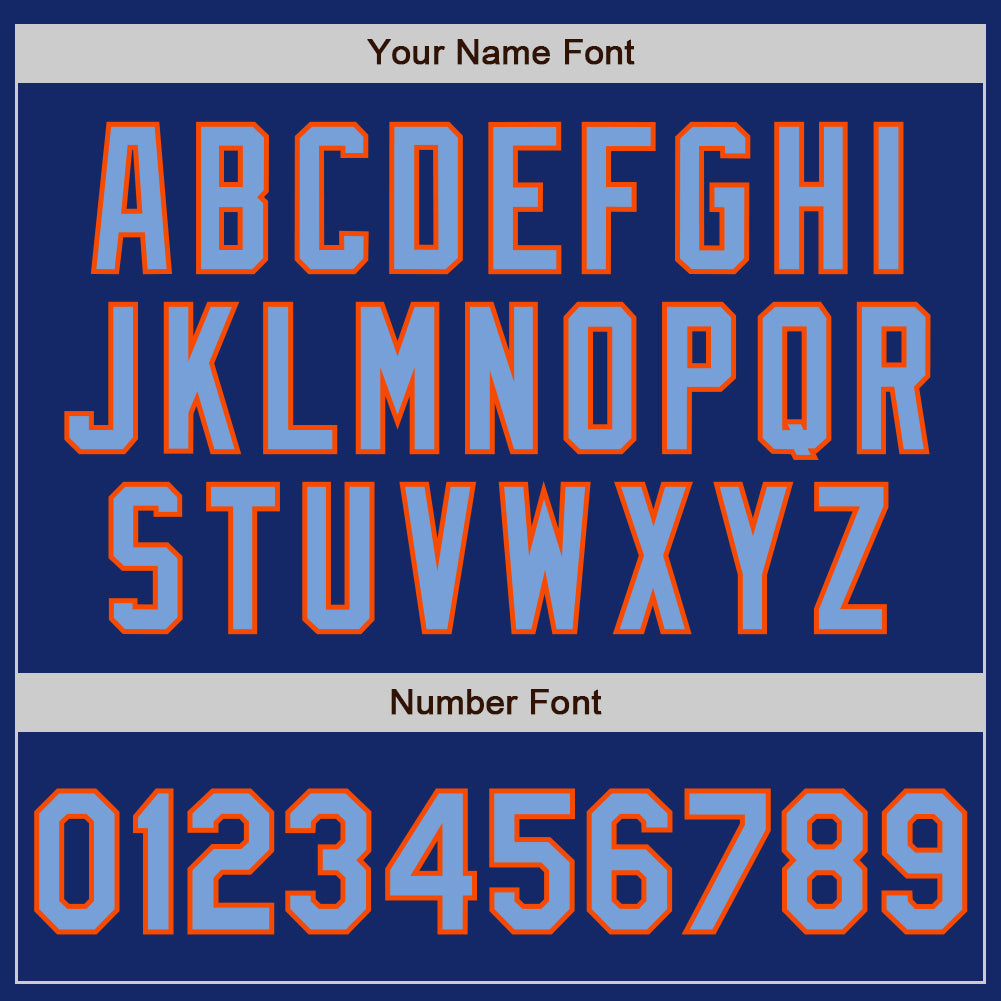 Custom Royal Powder Blue-Orange Authentic Baseball Jersey