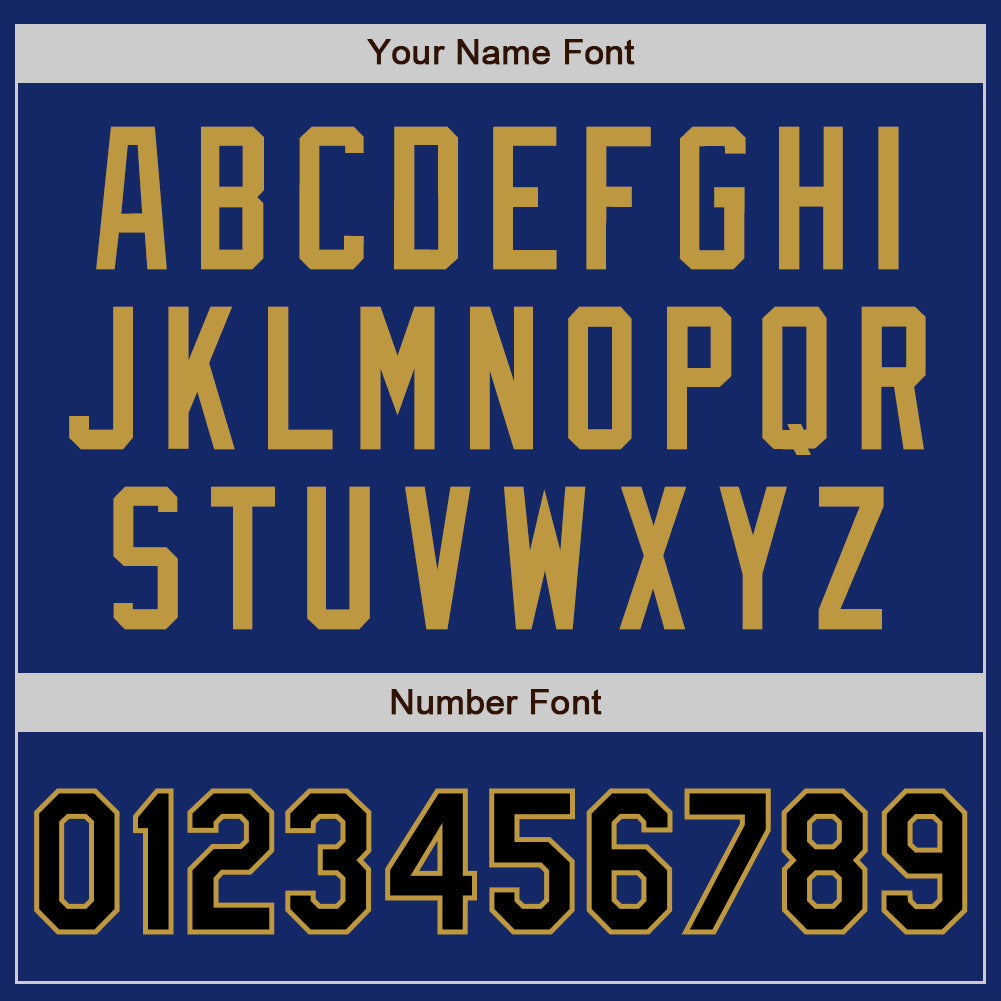 Custom Royal Black-Old Gold Authentic Baseball Jersey