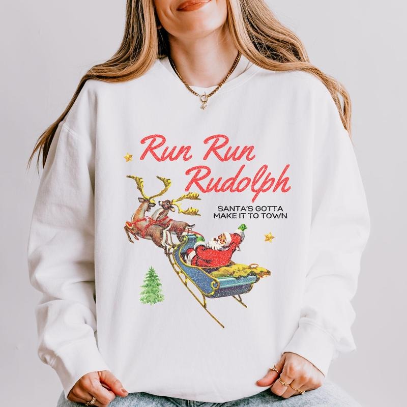 Rudolph Christmas Reindeer Sweatshirt, Rudolph Merry Xmas Shirt,  Christmas Movie Shirt, Holiday Family Matching...