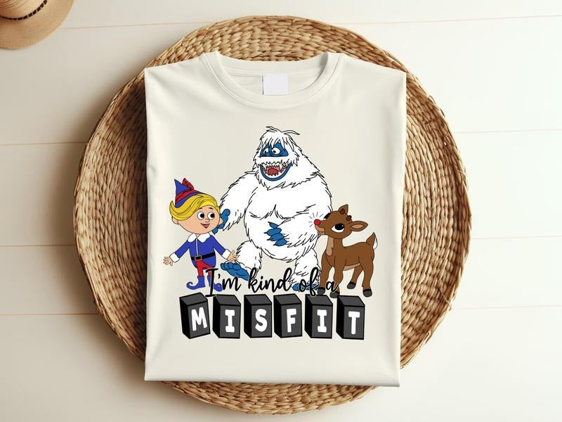 Rudolph Red Nosed Christmas Shirt, I Am Kind of a Misfit Hoodie, Rudolph Christmas Movie Shirt, Holiday Family Matching...