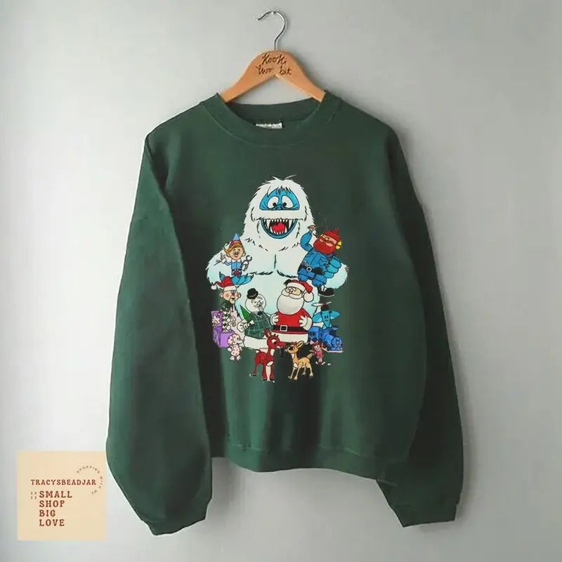 Rudolph Red Nosed Reindeer Sweatshirt, Rudolph Christmas Sweatshirt, Reindeer Cartoon Hoodie, Rudolph Xmas Tee, Gift for...