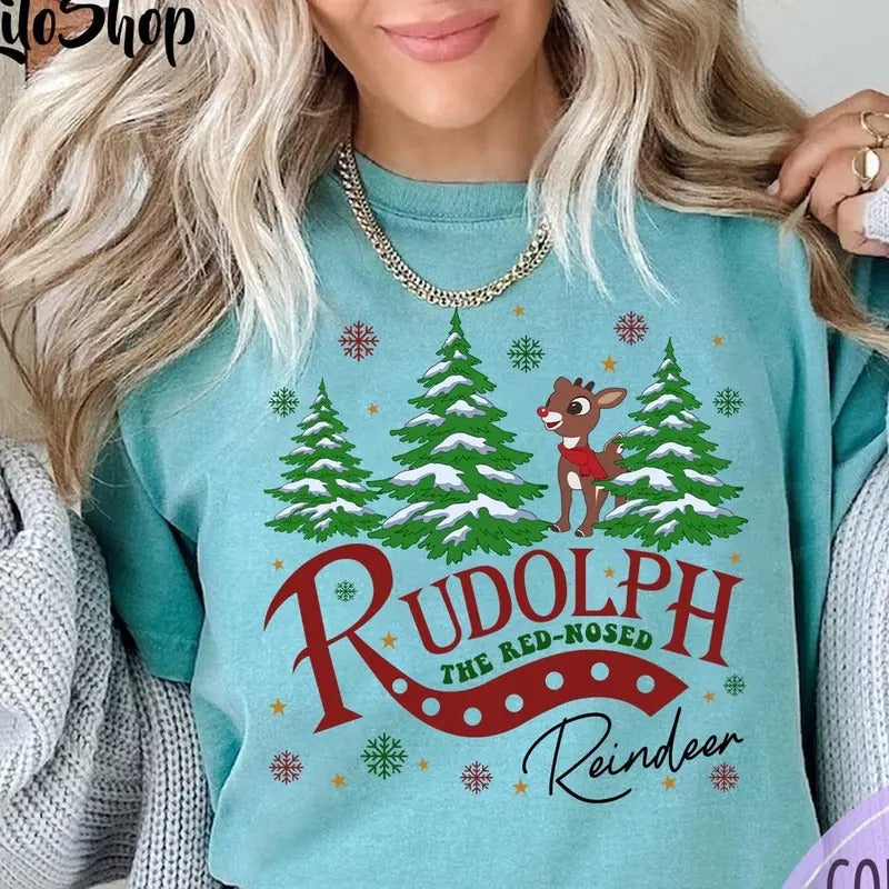 Rudolph the Red Nosed Reindeer Shirt, Rudolph Xmas Sweatshirt, Rudolph Christmas Gift Shirt, 90s Christmas Movies...
