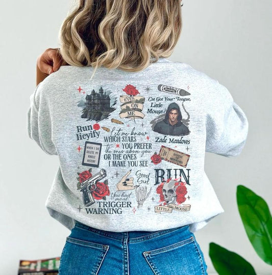Run Little Mouse Shirt, Dark Romance Smutty Book Tee, Zade Meadows Haunting Adeline Sweatshirt, Top for Book Lovers and...