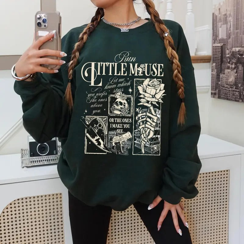 Run Little Mouse Sweatshirt, Haunting Adeline Hoodie, Zade Meadows Merch, Dark Romance Shirt, Smut Reader, Spicy Book,...