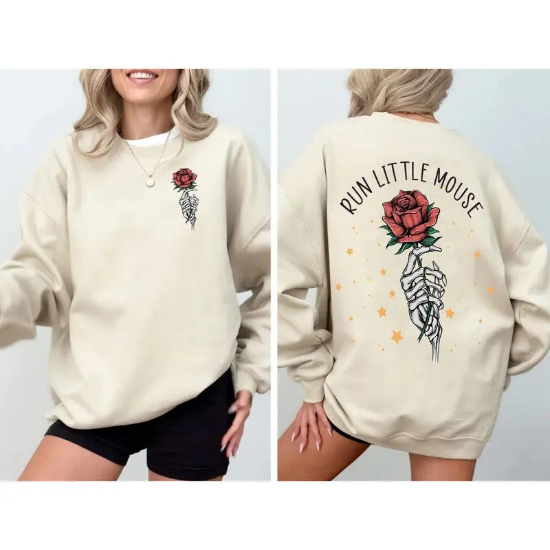 Run Little Mouse Sweatshirt, Haunting Adeline Hoodie, Zade Meadows Shirt, Dark Romance Merch, Smut Reader, Rose Skeleton...