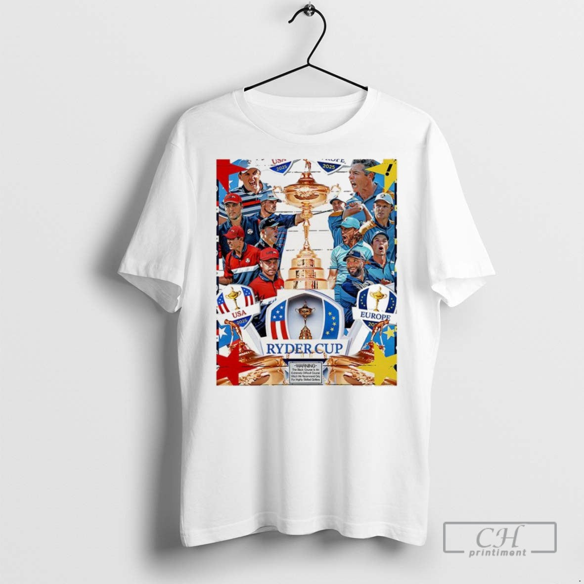 Ryder Cup 2025 Golf Usa Team Vs Europe Team T Shirts