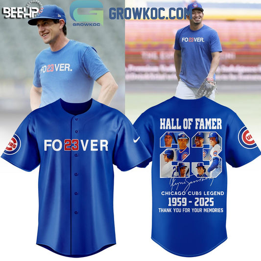 Ryne Sandberg Chicago Cubs Hall Of Famer Forever 23 Baseball Jersey