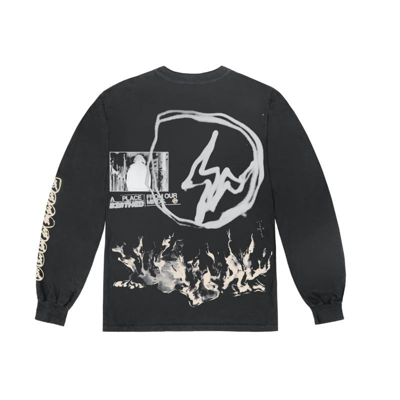 Travis Scott Cactus Jack For Fragment Logo L/S T-Shirt (CJFM-LS06) Men Size S-XL Hoodie, Sweatshirt | WearSparks.com