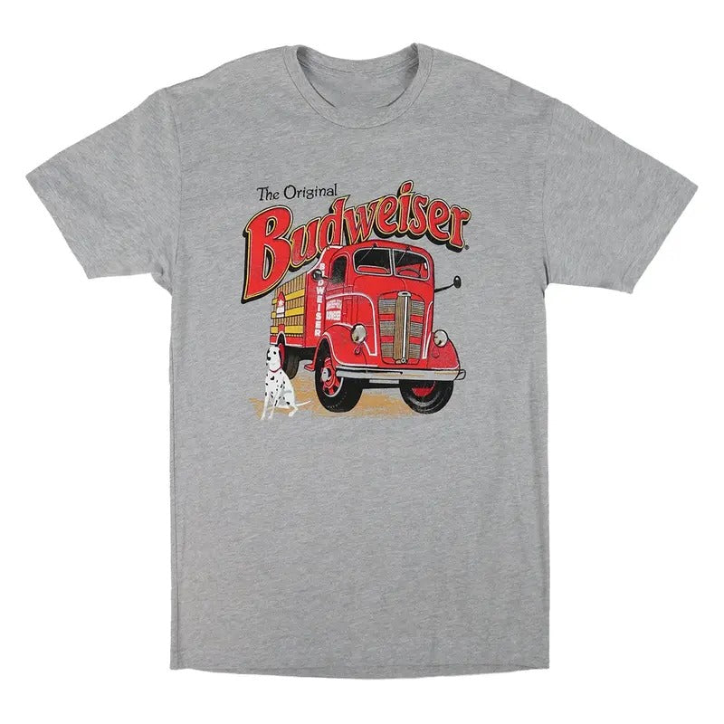 [SALE UP TO 45%] Budweiser Beer Truck Retro Unisex Cotton T-Shirt, Funny Budweiser Beer Shirt for Dad. Mom, womenswear...