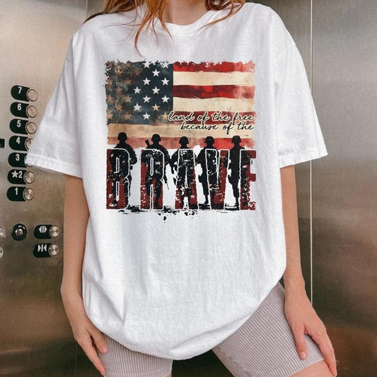 [SALE UP TO 60%] Land of the Free T-Shirt, Sweatshirt, Patriotic Retro USA Graphic, 4th of July and Veterans Day Shirt to...