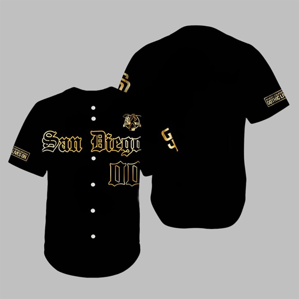 SD Padres Gothic Gold 2025 Jersey - Grishko.com T-Shirts, Hoodie, Sweatshirt | WearSparks.com (Image 1)