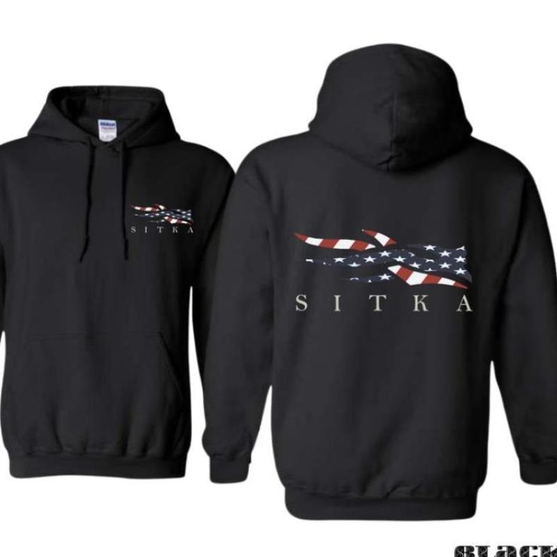 SITKA Hoodies, SITKA Hunting Hoodies, American Camo Flag Hoodies, Hunting Themed Hoodies, Adventure Style Shirt For Men,...