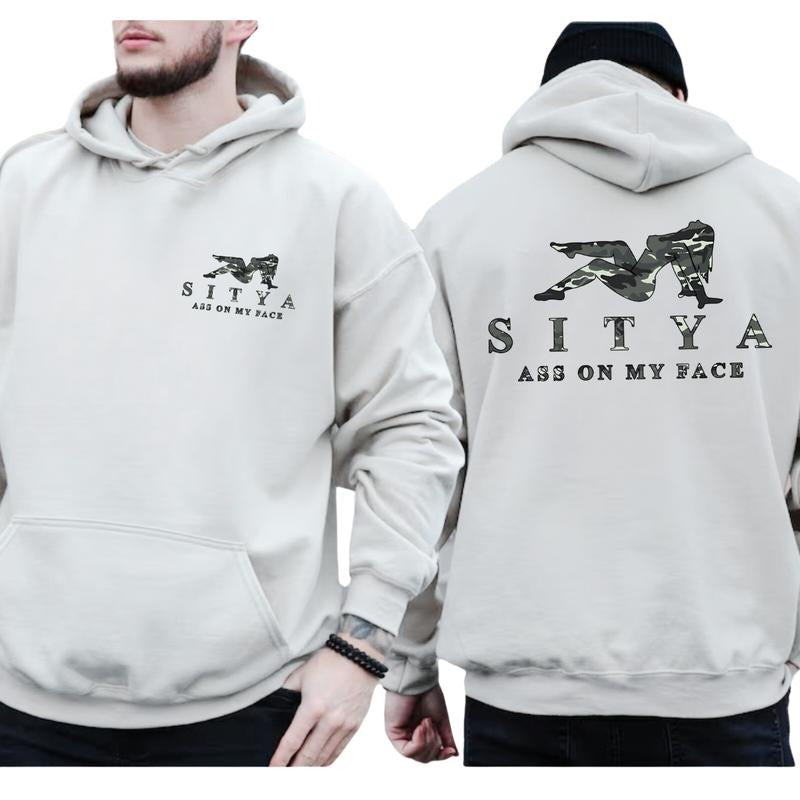 SITYA Camo Hoodie, Sweatshirt, T-Shirt, 2 Sides Print Unisex Sweater for Outdoor Activities