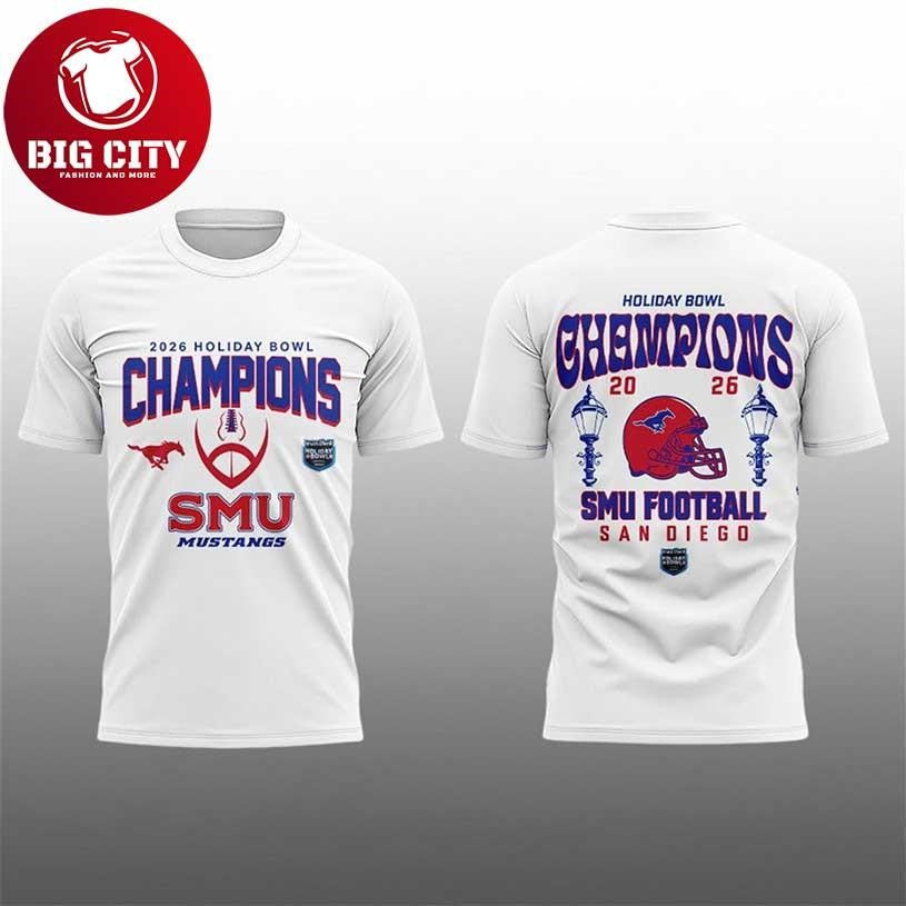 SMU Football 2026 Holiday Bowl Champs Two Sided Shirt
