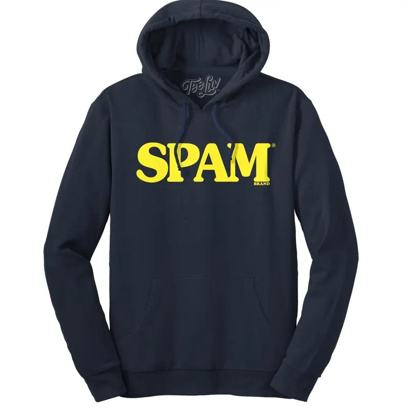 SPAM Logo Hooded Sweatshirt - Navy Blue T-Shirts, Hoodie | WearSparks.com