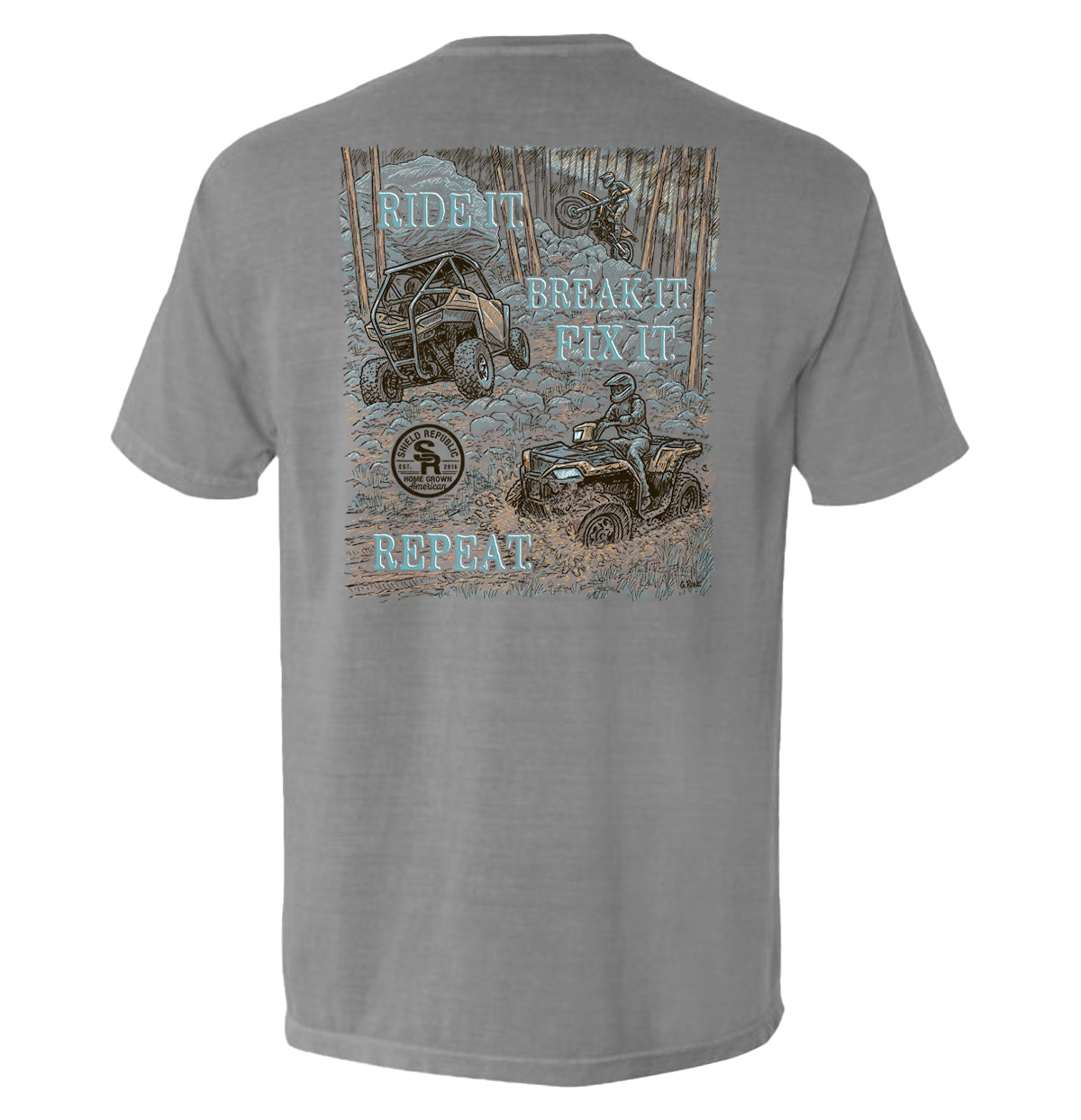 Ride it Break it Fix it Repeat Pocket Tee Hoodie, Sweatshirt | WearSparks.com (Image 3)