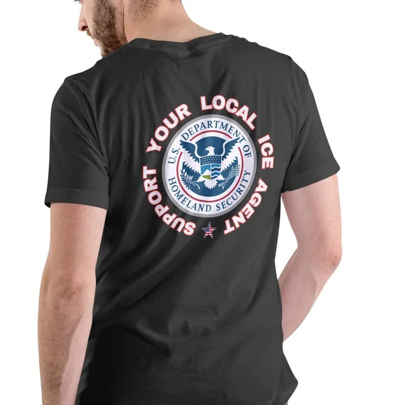 SUPPORT YOUR LOCAL ICE AGENT T Shirt Unisex Cotton Menswear Soft Hoodie, Sweatshirt | WearSparks.com