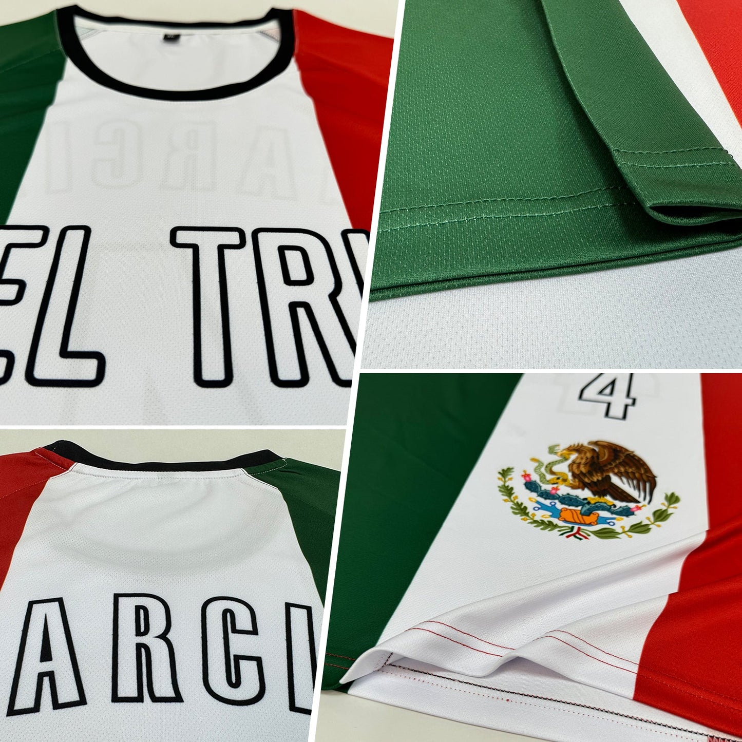 Custom Kelly Green White Red-Black Sublimation Mexican Flag Soccer Uniform Jersey T-Shirts, Hoodie, Sweatshirt (Image 5)