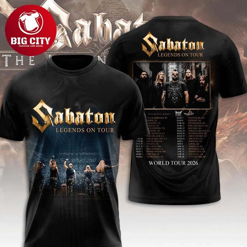 Sabaton Legends On Tour 2026 Two Sided Shirt