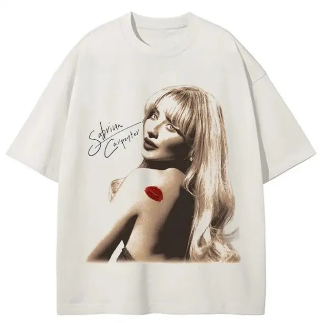 Sabrinaaa Carpenter T-Shirt Y2K Fashion Basic Cotton T-shirt, Crewneck Graphic Design Hoodie, Sweatshirt | WearSparks.com
