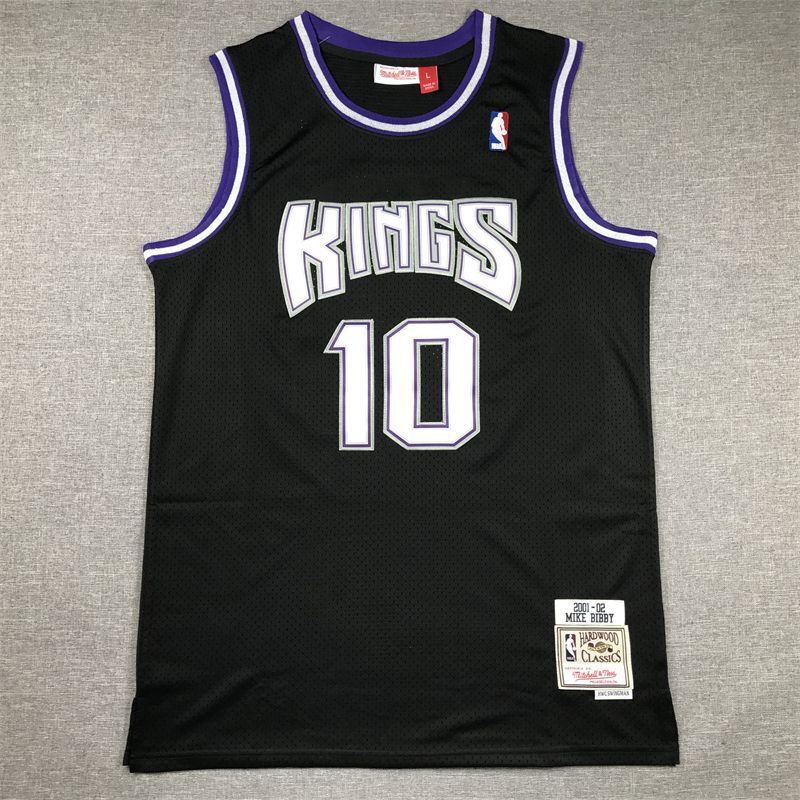 Sacramento Kings #10 Mike Bibby Kings 10 Retro Black Style 2
