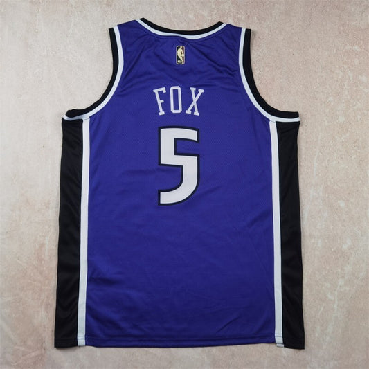 Sacramento Kings #5 De'Aaron Fox Hot Press Kings 5 Purple s-xxl Style 1
