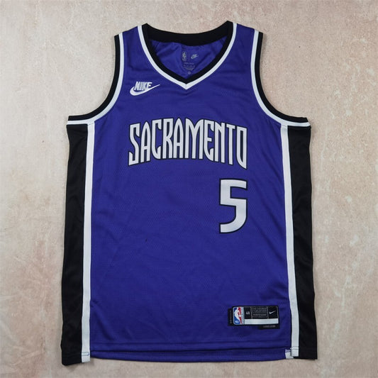 Sacramento Kings #5 De'Aaron Fox Hot Press Kings 5 Purple s-xxl Style 2