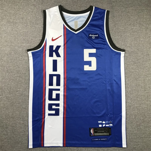 Sacramento Kings #5 De'Aaron Fox Kings 5 Blue City s-xxl Style 2