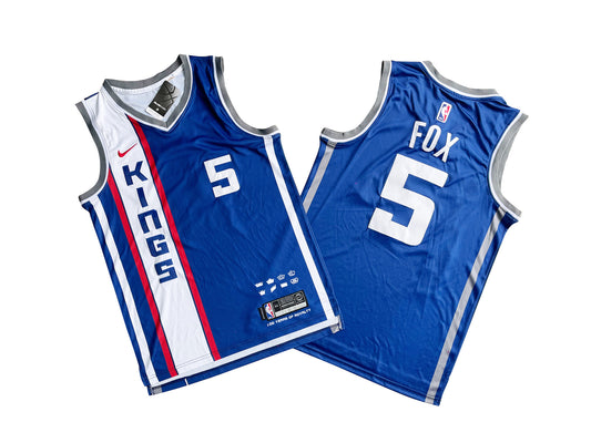 Sacramento Kings #5 De'Aaron Fox Kings 5 # Blue 2023 City Edition Jersey